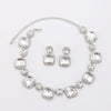 Exaggerated Luxury Artificial Crystal Snake Bone Chain Earrings Necklace Set With Fashion Ol And Geometric Style