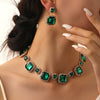 Exaggerated Luxury Artificial Crystal Snake Bone Chain Earrings Necklace Set With Fashion Ol And Geometric Style