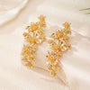 Exaggerated Metal Flower Drop Earrings For Women Long Retro Floral Dangle Jewelry With Statement Design For Wholesale