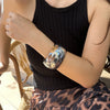 Exaggerated Metal Glow Spring Punk Irregular Open Women's Bracelet With Electroplating And Geometric Style