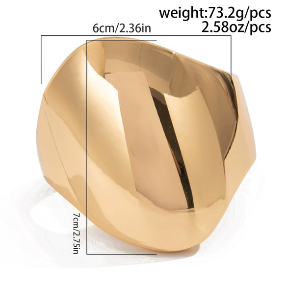 Exaggerated Metal Irregular Smooth Spring Electroplated Bracelet For Women