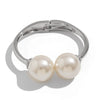 Exaggerated Metal Pearl Open Water Drop Wide Stripe Spring Buckle Electroplated Bracelet
