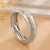 Exaggerated Metal Pearl Open Water Drop Wide Stripe Spring Buckle Electroplated Bracelet