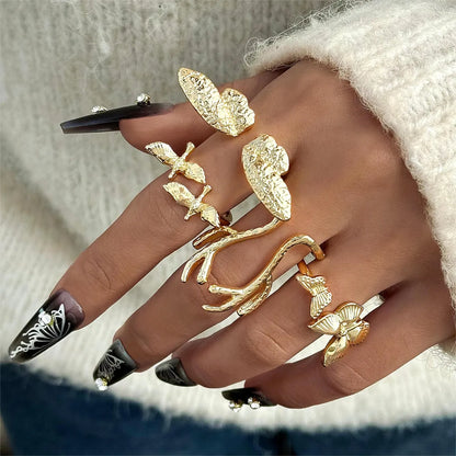 Exaggerated Modern Style Animal Butterfly Deer Alloy Women'S Open Rings