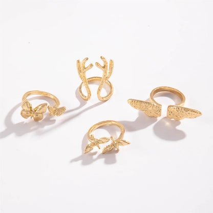 Exaggerated Modern Style Animal Butterfly Deer Alloy Women'S Open Rings