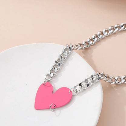 Exaggerated Modern Style Classic Style Heart Shape 304 Stainless Steel Alloy Spray Paint Plating Women'S Pendant Necklace