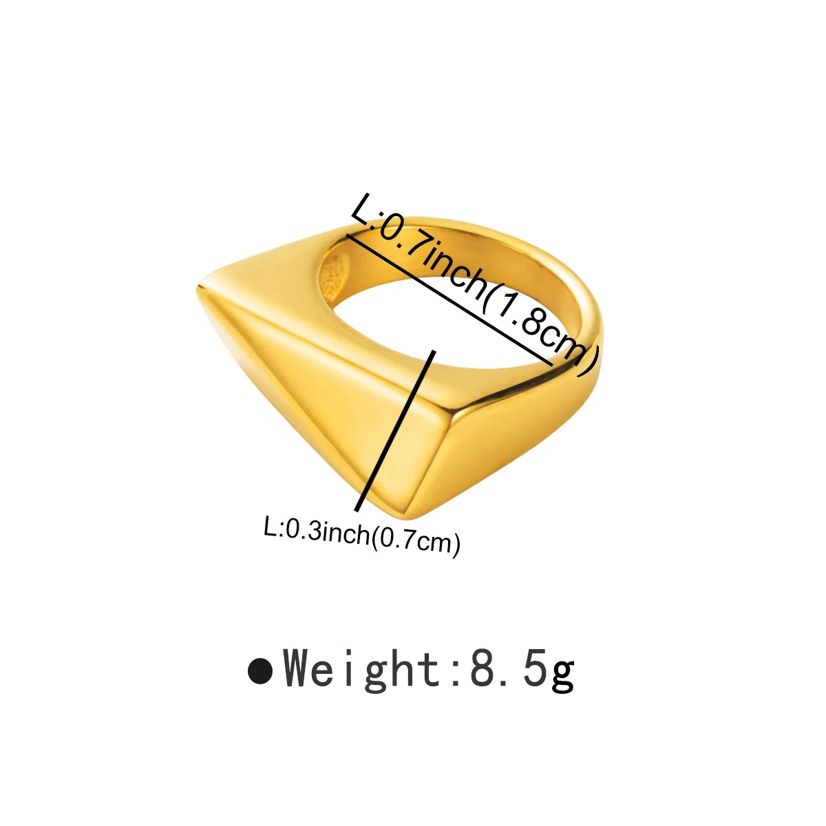 Wholesale Jewelry Exaggerated Modern Style Simple Style Solid Color 304 Stainless Steel Wide Band Rings