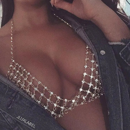 Exaggerated Multi-Layer Rhinestone  Sexy Beach Bikini Body Chain Wholesale Nihaojewelry