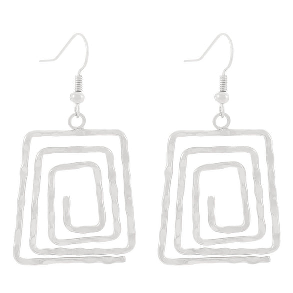 Exaggerated Niche Retro Geometric Metal Winding Earrings For Women With Electroplating Treatment