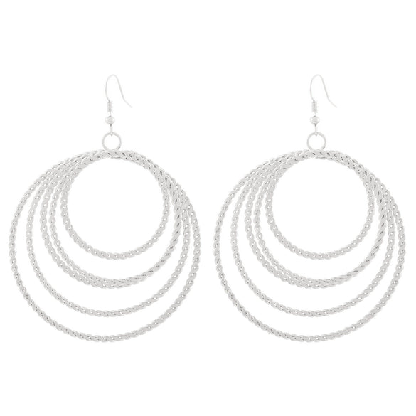 Exaggerated Niche Retro Geometric Metal Winding Earrings For Women With Electroplating Treatment