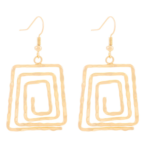 Exaggerated Niche Retro Geometric Metal Winding Earrings For Women With Electroplating Treatment