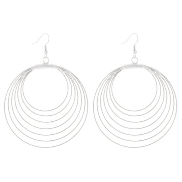 Exaggerated Niche Retro Geometric Metal Winding Earrings For Women With Electroplating Treatment