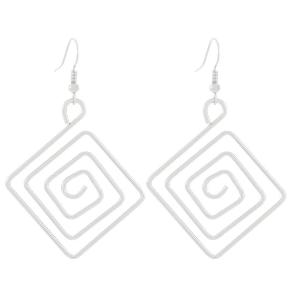 Exaggerated Niche Retro Geometric Metal Winding Earrings For Women With Electroplating Treatment