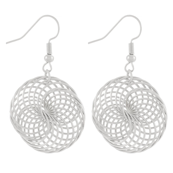 Exaggerated Niche Retro Geometric Metal Winding Earrings For Women With Electroplating Treatment