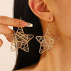 Exaggerated Niche Retro Geometric Metal Winding Earrings For Women With Electroplating Treatment