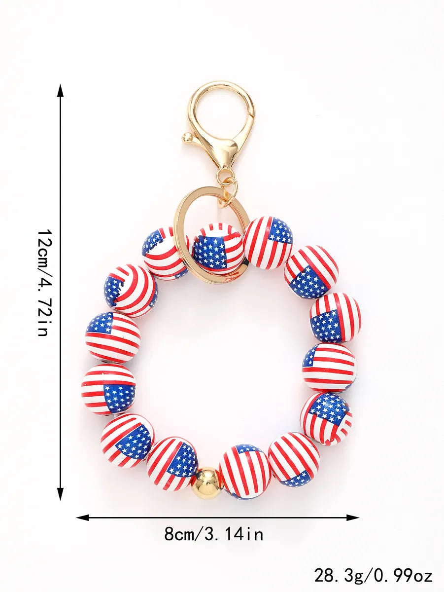 Exaggerated Novelty Modern Style Star American Flag Wooden Beads Beaded Independence Day Unisex Bracelets