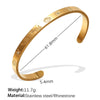 Exaggerated Personality Allmatch Open Bracelet 316L Stainless Steel Inlaid Round Zircon Marine Style Electroplated