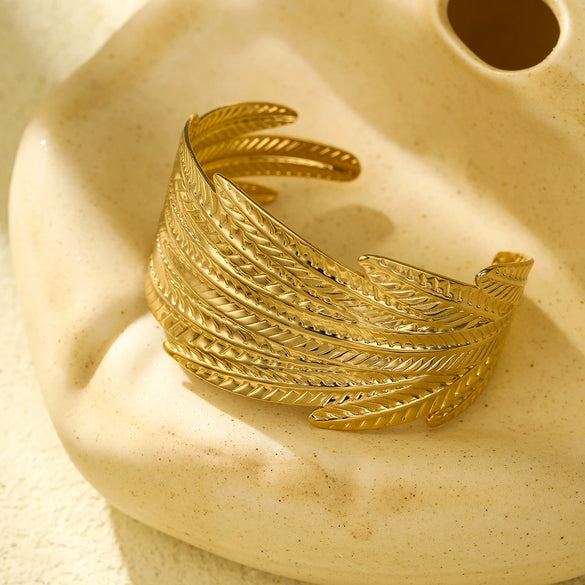 Exaggerated Personality Allmatch Titanium Stainless Steel Bracelet With Fashion Highend Sense Wide Face Design And Electroplating Treatment