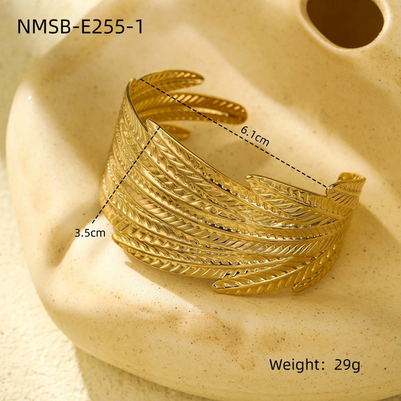 Exaggerated Personality Allmatch Titanium Stainless Steel Bracelet With Fashion Highend Sense Wide Face Design And Electroplating Treatment