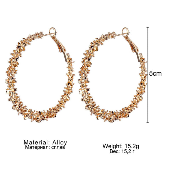 Exaggerated Personality Irregular Thorn Shape Large Circle Crystal Alloy Microinlay Geometric Earrings
