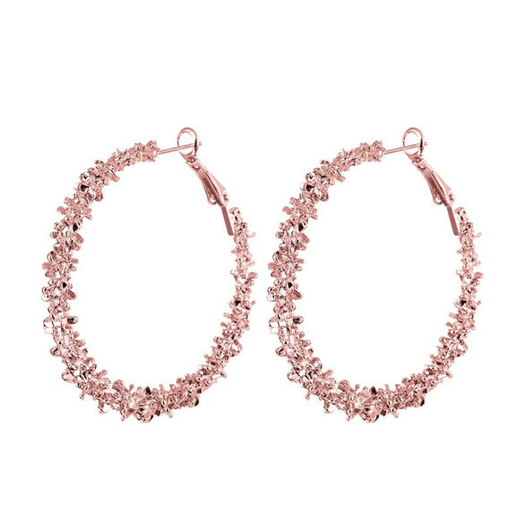 Exaggerated Personality Irregular Thorn Shape Large Circle Crystal Alloy Microinlay Geometric Earrings