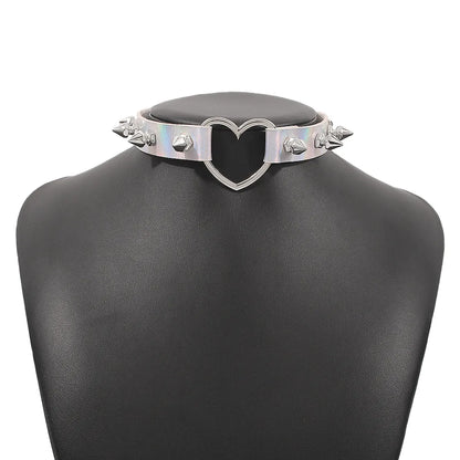 Exaggerated Pu Rivets Dark Necklace Gothic Punk Style Collar