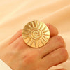 Exaggerated Punk Open Ring Female Retro Geometric Irregular Hollow Alloy Electroplated Ring