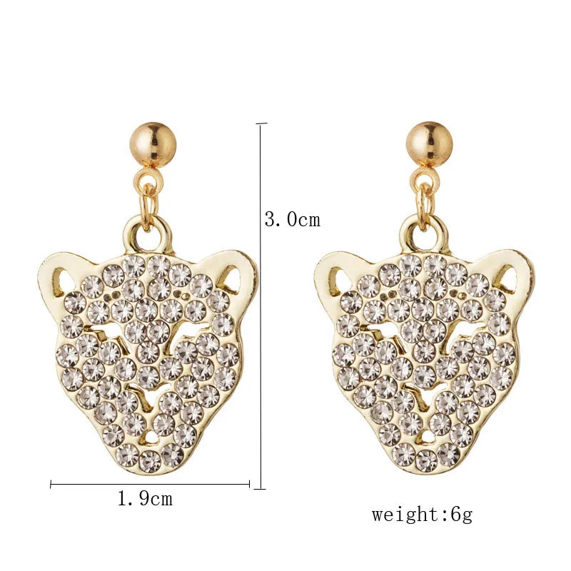 Exaggerated Punk Simple Style Jaguar Alloy Hollow Out Inlay Rhinestones Gold Plated Silver Plated Unisex Earrings Necklace