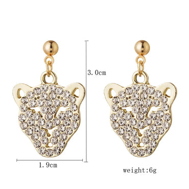 Exaggerated Punk Simple Style Jaguar Alloy Hollow Out Inlay Rhinestones Gold Plated Silver Plated Unisex Earrings Necklace