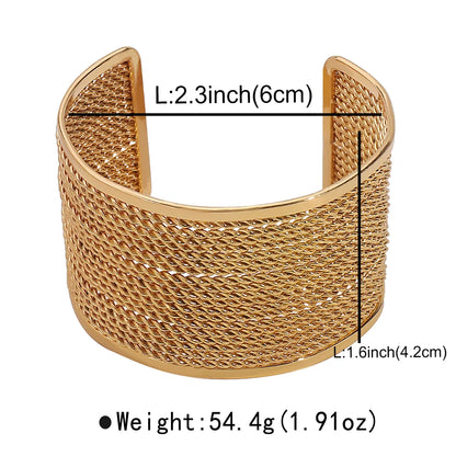 Exaggerated Punk Solid Color Iron Wholesale Bangle