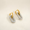 Exaggerated Punk Style Stainless Steel Square Geometric Earrings With Electroplating