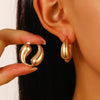 Exaggerated Retro Fashion Sunflower Alloy Earrings For Women With Electroplating Design