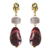Exaggerated Retro Oval Resin Women's Fashion Long Earrings With Micro Inlay And Geometric Design