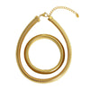 Exaggerated Retro Thread Pattern 316L Stainless Steel Necklace And Bracelet Set With Electroplating Design