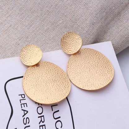 Exaggerated Round Alloy Shell Plating Women's Drop Earrings