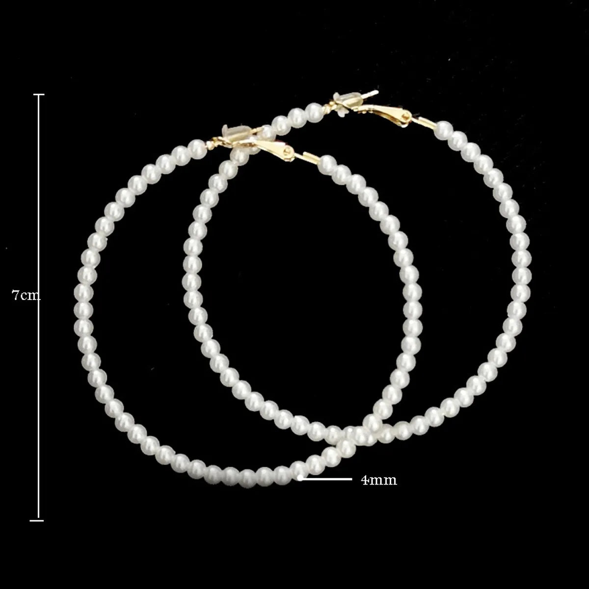 Exaggerated Round Artificial Pearl Imitation Pearl Women's Hoop Earrings 1 Pair