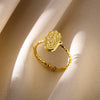 Exaggerated Round Flower Stainless Steel Ring With Electroplating In Ins Style
