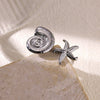 Exaggerated Round Flower Stainless Steel Ring With Electroplating In Ins Style