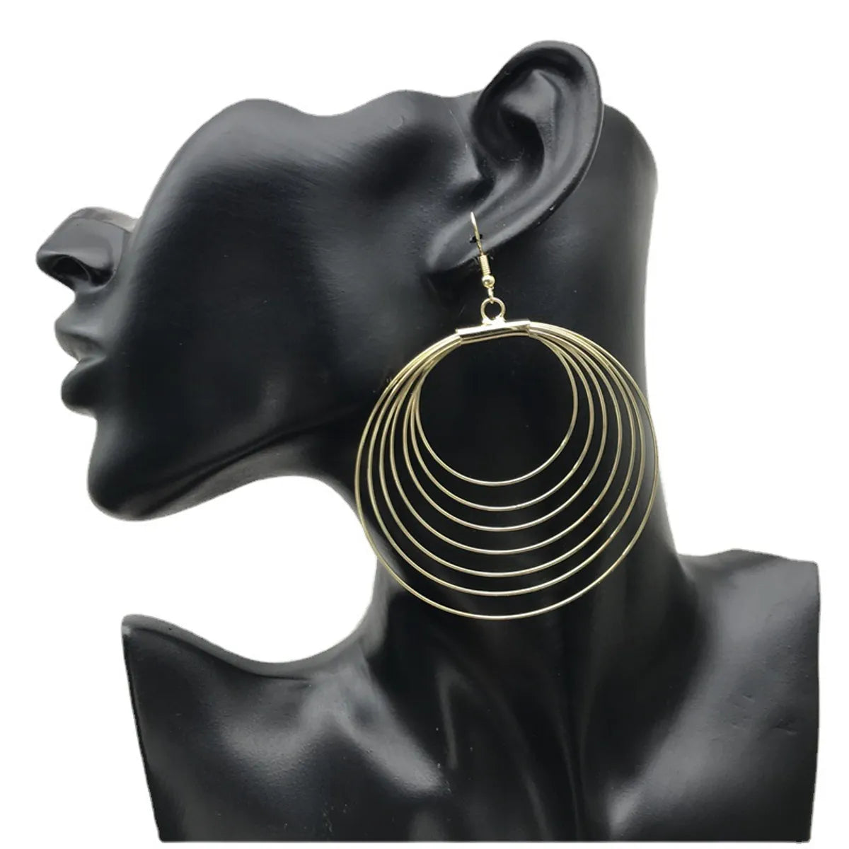 Exaggerated Round Metal Plating Women's Drop Earrings 1 Pair