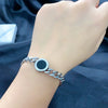 Exaggerated Round Titanium Steel Bracelet And Short Clavicle Chain With Geometric Pattern And Electroplating For Unisex