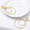 Exaggerated Shell Double Ring Metal Electroplated Women's Earrings