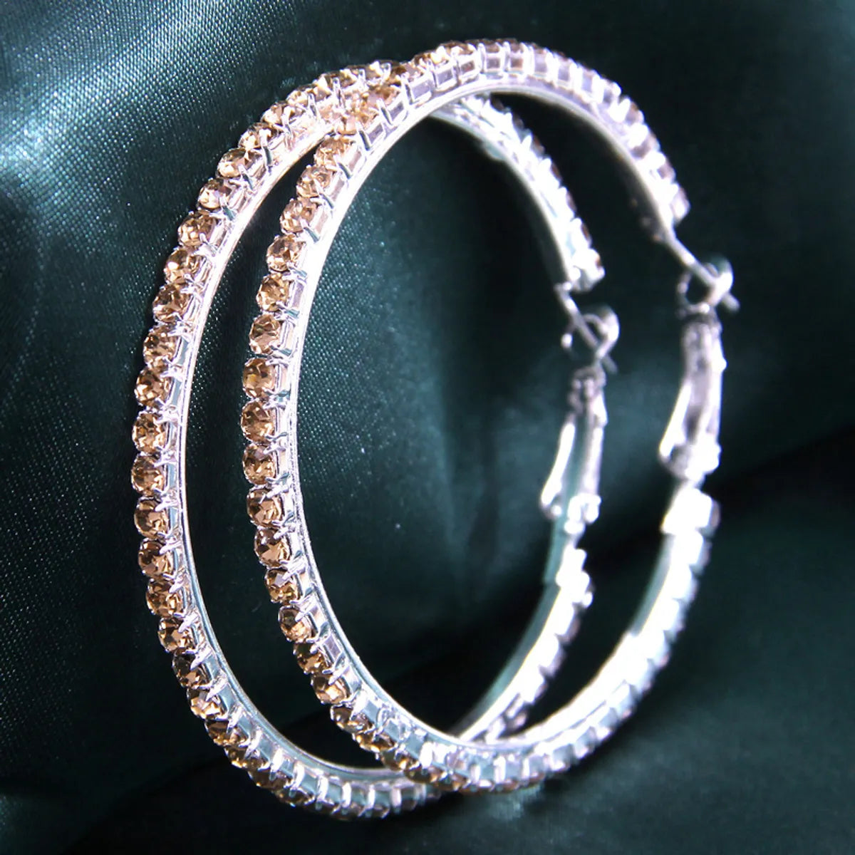 Exaggerated Shiny Round Alloy Inlay Rhinestones Women'S Hoop Earrings