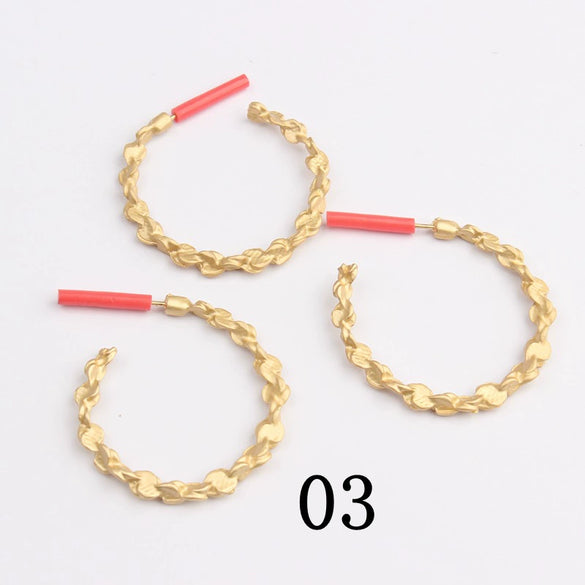 Exaggerated Simple Alloy Geometric Chain Circle Ear Pin Handmade Electroplated Earrings Accessories