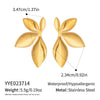 Exaggerated Simple And Versatile Petal Flower Geometric Earrings For Women With Pvd Furnace Vacuum Real Gold Plating Stainless Steel Ear Needles