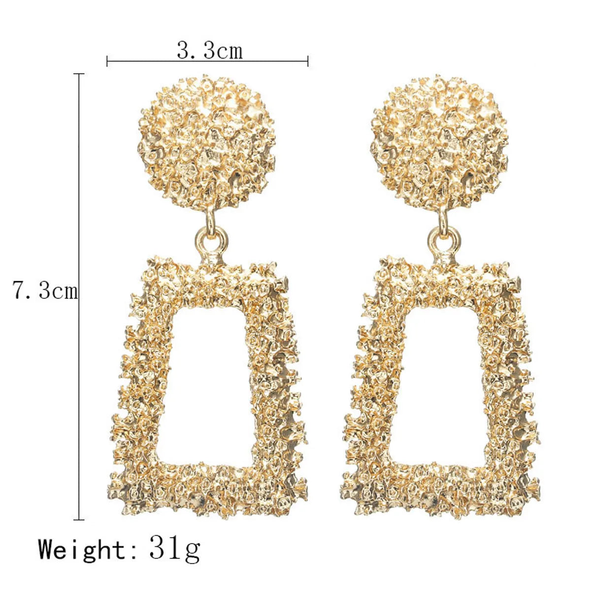 Exaggerated   Simple Geometric Embossed Flower Earrings