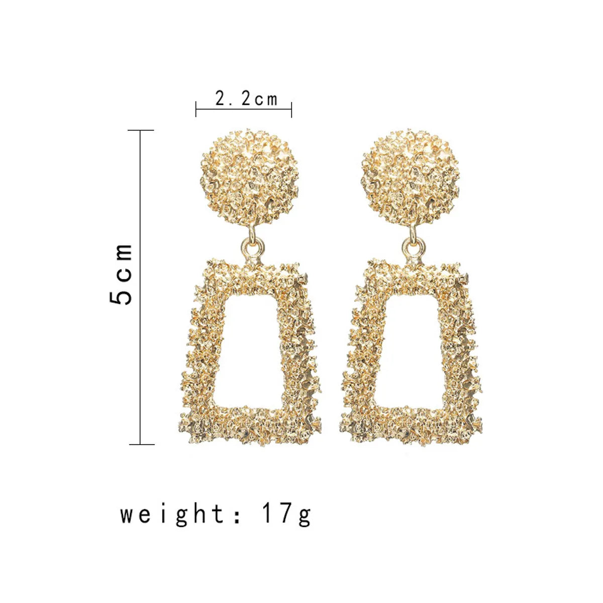 Exaggerated   Simple Geometric Embossed Flower Earrings