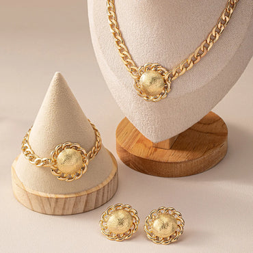 Exaggerated Simple Style Commute Shamrock Star Bow Knot Alloy Wholesale Earrings Necklace Jewelry Set