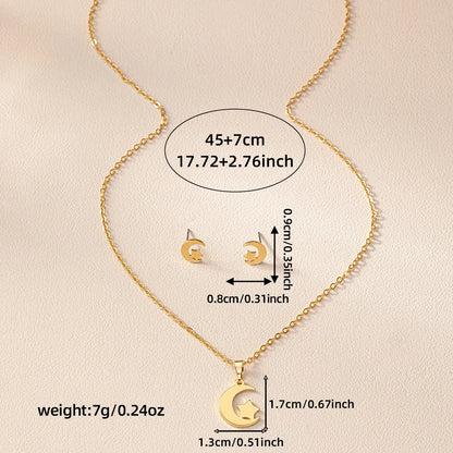 Exaggerated Simple Style Commute Shamrock Star Bow Knot Alloy Wholesale Earrings Necklace Jewelry Set