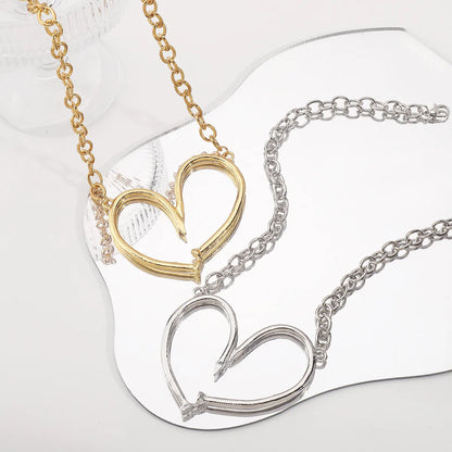 Exaggerated Simple Style Heart Shape Alloy Wholesale Necklace