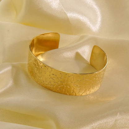 Exaggerated Simple Style Irregular Solid Color Stainless Steel Plating 14k Gold Plated Bangle